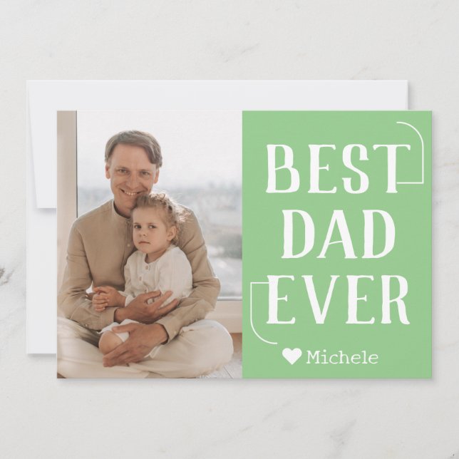 Enkel Modern Familj Fars Dagens Foto Namn Julkort (Framsida)