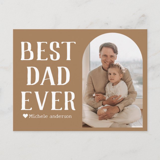 Enkel Modern Family Fars dag Photo Namn Helg Vykort (Framsida)