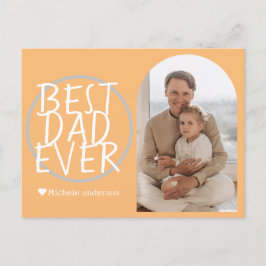 Enkel Modern Family Fars dag Photo Namn Helg Vykort