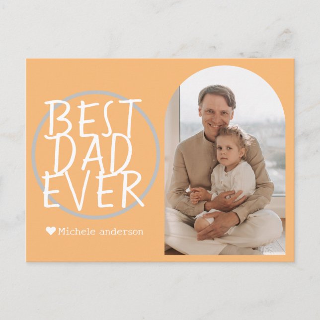 Enkel Modern Family Fars dag Photo Namn Helg Vykort (Framsida)