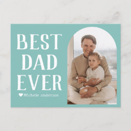 Enkel Modern Family Fars dag Photo Namn Helg Vykort