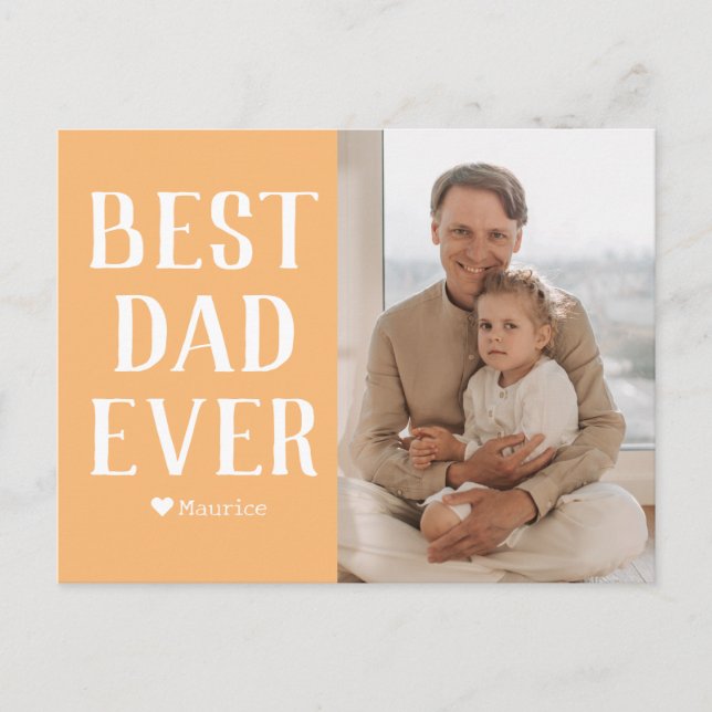 Enkel Modern Family Fars dag Photo Namn Helg Vykort (Framsida)