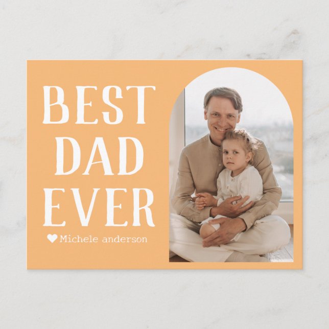 Enkel Modern Family Fars dag Photo Namn Helg Vykort (Framsida)