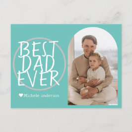 Enkel Modern Family Fars dag Photo Namn Helg Vykort