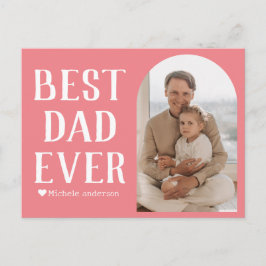 Enkel Modern Family Fars dag Photo Namn Helg Vykort