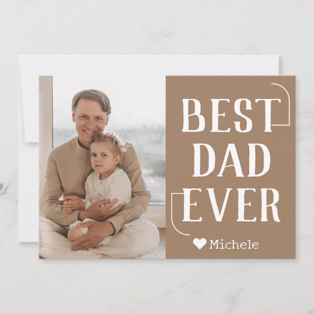 Enkel Modern Family Fars dag Photo Namn Julkort (Framsida)