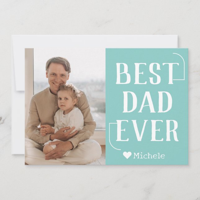 Enkel Modern Family Fars dag Photo Namn Julkort (Framsida)