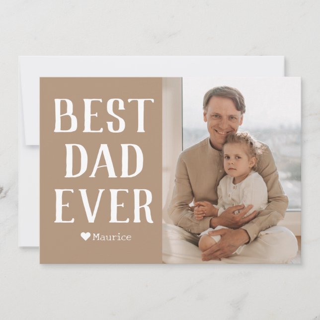 Enkel Modern Family Fars dag Photo Namn Julkort (Framsida)