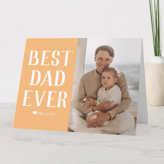 Enkel Modern Family Fars dag Photo Namn Kort (Framsida)