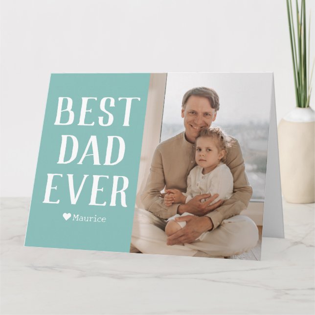 Enkel Modern Family Fars dag Photo Namn Kort (Framsida)