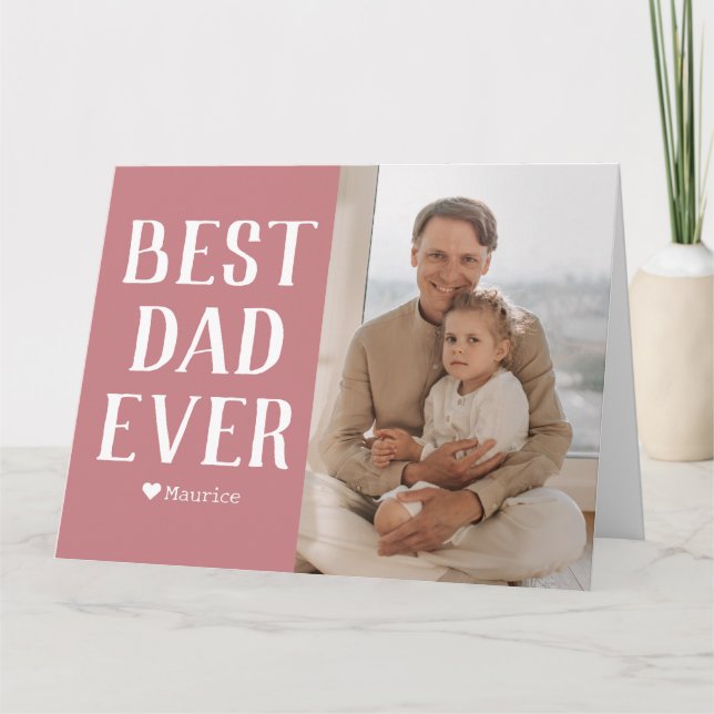 Enkel Modern Family Fars dag Photo Namn Kort (Framsida)