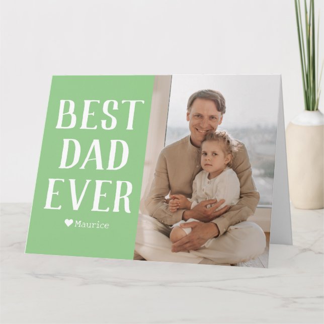 Enkel Modern Family Fars dag Photo Namn Kort (Framsida)