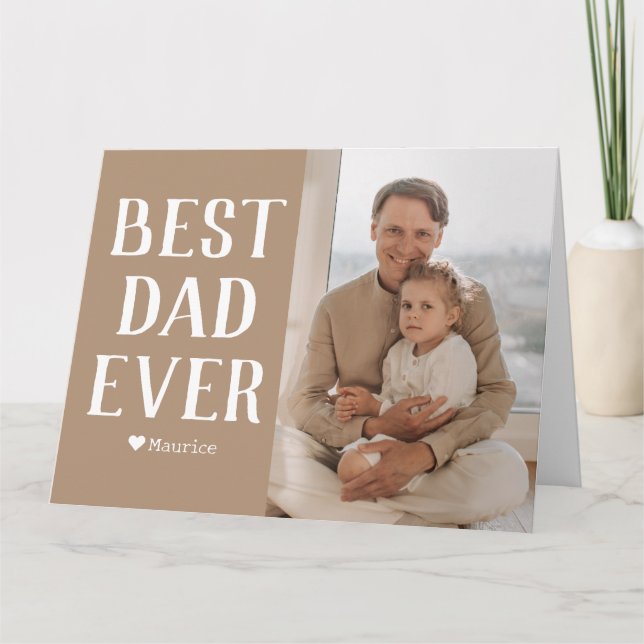 Enkel Modern Family Fars dag Photo Namn Kort (Framsida)