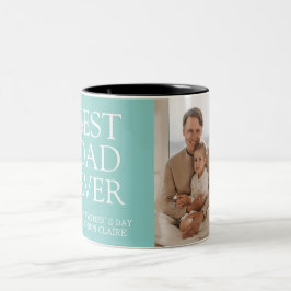 Enkel Modern Family Fars dag Photo Namn Två-Tonad Mugg