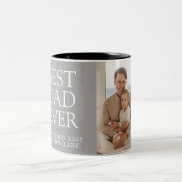 Enkel Modern Family Fars dag Photo Namn Två-Tonad Mugg