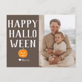 Enkel Modern Family Happy halloween Photo Namn Helg Vykort