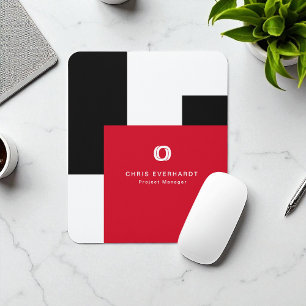 Enkel, modern Färg Block Red White och Black Musmatta