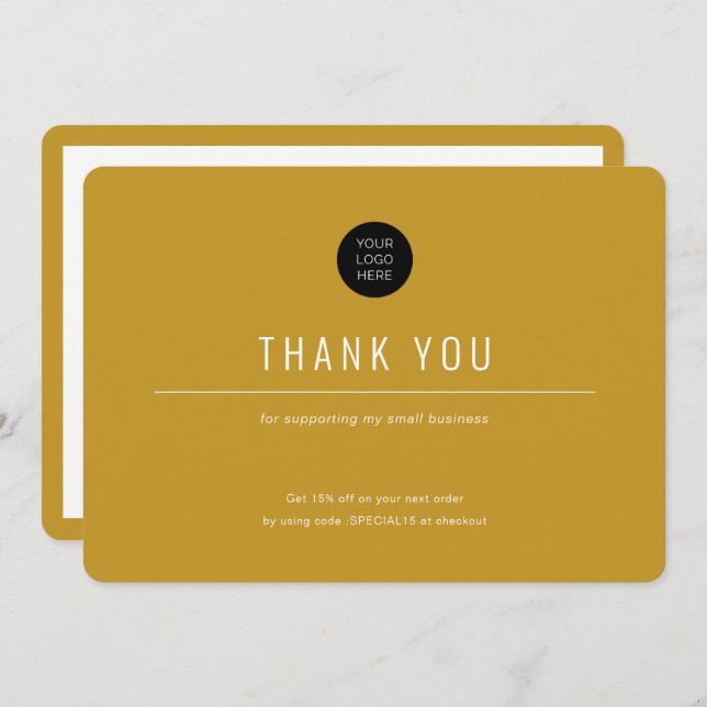 Enkel-modern-färgad bakgrund-Affärs Tack Yo (Fram/baksida)