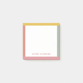 Enkel Modern Färgglad Kant Namn Post-it Block