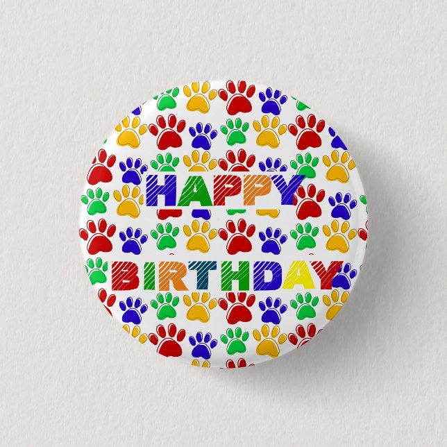 Enkel modern färglös födelsedagsfest av Tass-sälls Knapp (Framsida)