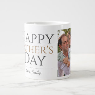 Enkel Modern Fars dag-fotofamilj Jumbo Mugg