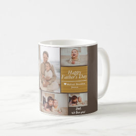Enkel Modern Fars dag-fotofamiljesamling Bilbil Kaffemugg