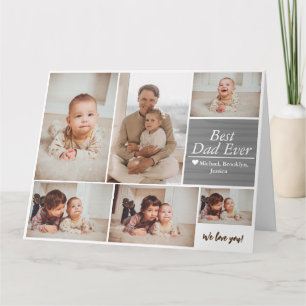 Enkel Modern Fars dag-fotofamiljesamling Bilbil Kort