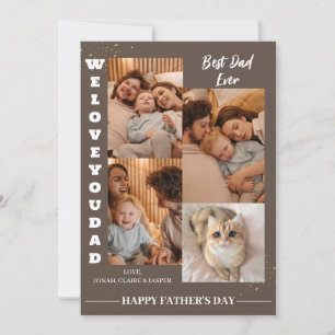 Enkel Modern Fars dag-fotofamiljesamling Julkort