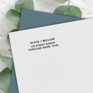 Enkel Modern Fet Plus Par Returadress Självfärgande Stämpel