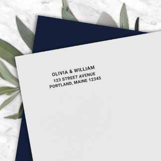 Enkel Modern Fetstil Ampersand Par Returadress Självfärgande Stämpel