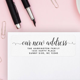 Enkel Modern Flytta Stationery för skript Ny adres Returadress Etikett