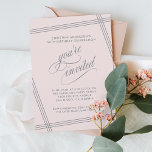 Enkel modern Födelsedagsfest för  Rosa Inbjudningar<br><div class="desc">Den här moderna 50:e Födelsedagsfest inbjudan-contemporaryn är enkel och elegant och har ett vitt vinklat linjer som ramar in texten över trendigets bakgrund för rosa. Texten "du är inbjuden" i vackra skript är avsiktligt framträdande för att få dina inbjudna gäster att känna sig speciella. Redigera informationen om party med dina...</div>