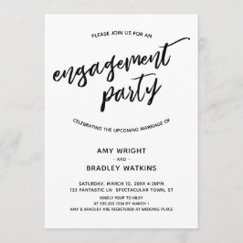 Enkel, modern Förlovningsfest för handskrift Inbjudningar