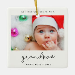 Enkel modern första jul som farfar julgransprydnad keramik