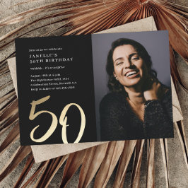 Enkel modern foto 50-årsdag inbjudningar