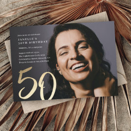 Enkel modern foto 50-årsdag inbjudningar