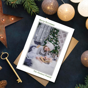 Enkel Modern Foto God Jul skrivmaskin Julkort