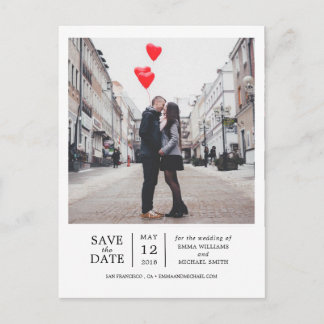 Enkel & Modern Foto Spara Datumet Meddelande Vykort