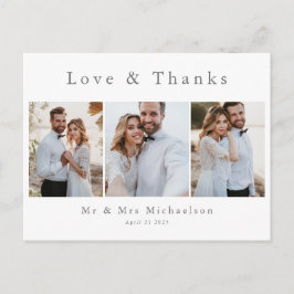 Enkel Modern Foto Tack Bröllopskort Vykort