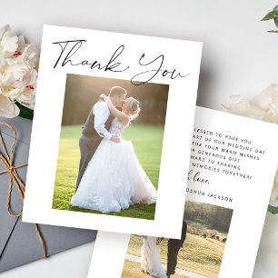 Enkel modern foto tack för bröllopet