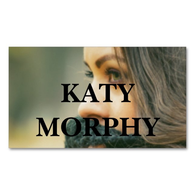 enkel modern fotocalligraphy-professionell magnetiska visitkort (Framsida)