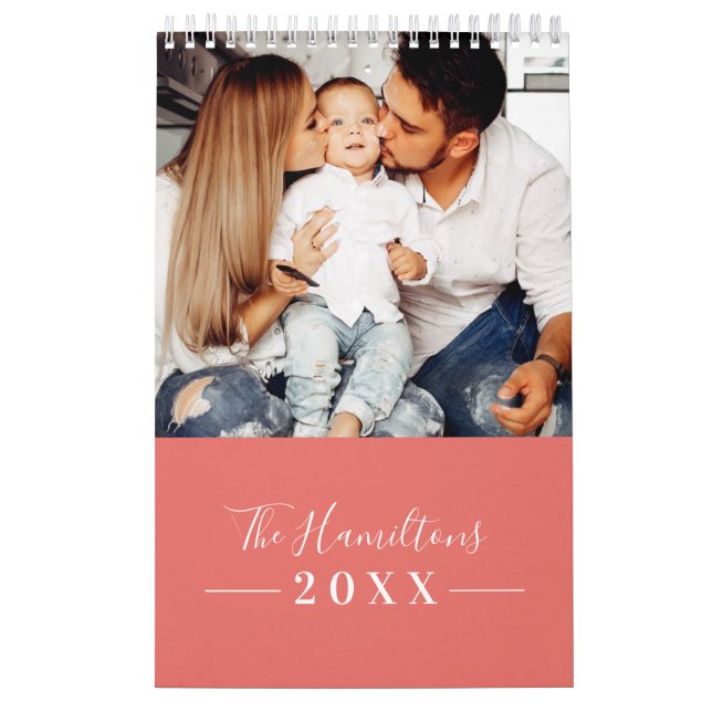 Enkel modern fotofamilj 2025 kalender (Omslag)