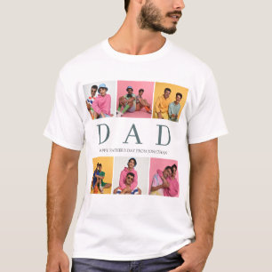 Enkel modern fotofamilj för Fars dag Pappa 6 T Shirt
