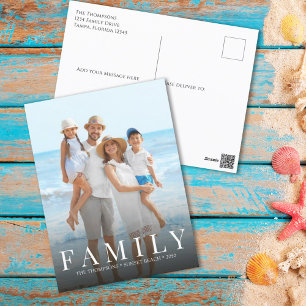 Enkel, modern, fotofamiljens minimalistiska Anpass Vykort