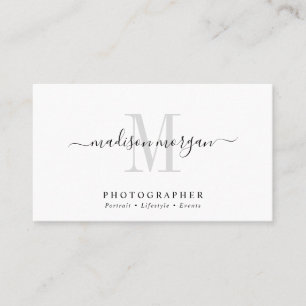 Enkel modern fotograf manus monogram visitkort