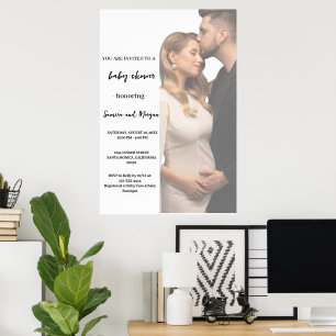 Enkel Modern Fotografi Baby Shower Affisch