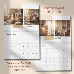 Enkel Modern Fotokalender Kalender