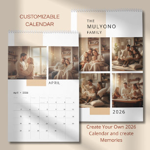 Enkel Modern Fotokalender Kalender