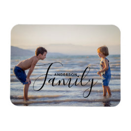 Enkel Modern Fotomall Anpassat Familjenamn Magnet