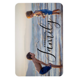 Enkel Modern Fotomall Anpassat Familjenamn Magnet